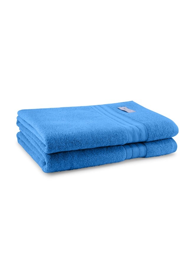BYFT Home Trendy (Blue) Premium Cotton Bath Sheet (90 X 180 Cm-Set Of 1) Highly Absorbent, High Quality Bath Linen With Striped Dobby 550 Gsm - Image 5