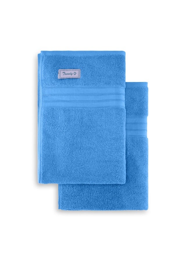 BYFT Home Trendy (Blue) Premium Cotton Bath Sheet (90 X 180 Cm-Set Of 1) Highly Absorbent, High Quality Bath Linen With Striped Dobby 550 Gsm - Image 4