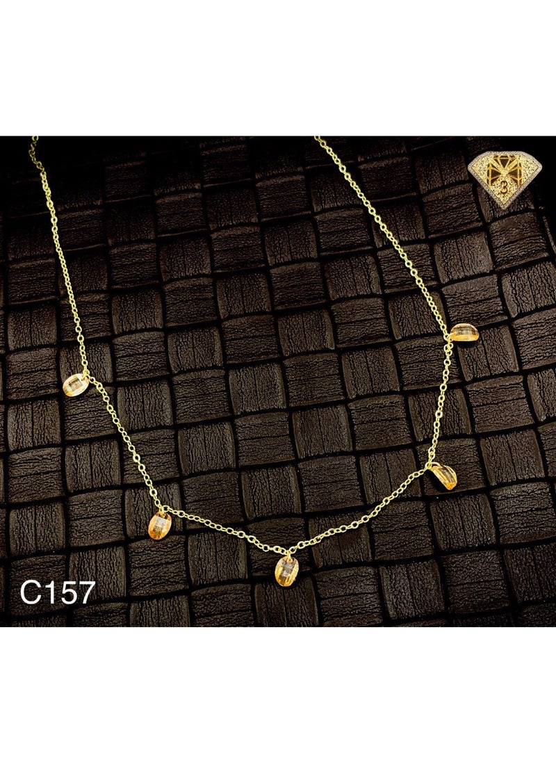 3Diamonds 3Diamonds Women’s Gold-Plated Necklace With Dangling Crystal Stones – Elegant Everyday Chain  - Image 2