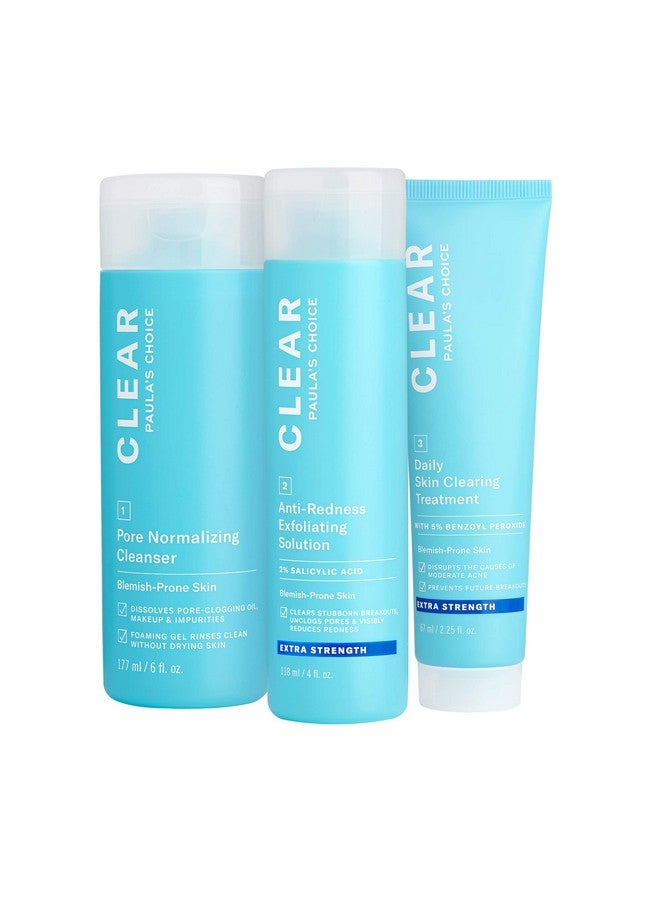 باولاز تشويس مجموعة Paula's Choice CLEAR Extra Strength لعلاج حب الشباب، 2% حمض الساليسيليك و5% بيروكسيد البنزويل لعلاج حب الشباب الشديد وتخفيف الاحمرار، قد تختلف العبوة - Image 1