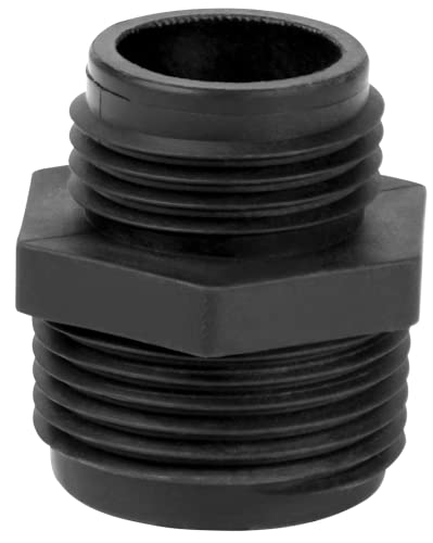 Little Giant GH-1, 1-Inch MNPT x 3/4-inch Male GHT Garden Hose Reducer/Adapter for Utility, Pond or Hydroponic Pumps with 1-inch FNPT discharge, Black, 599030 - Image 1