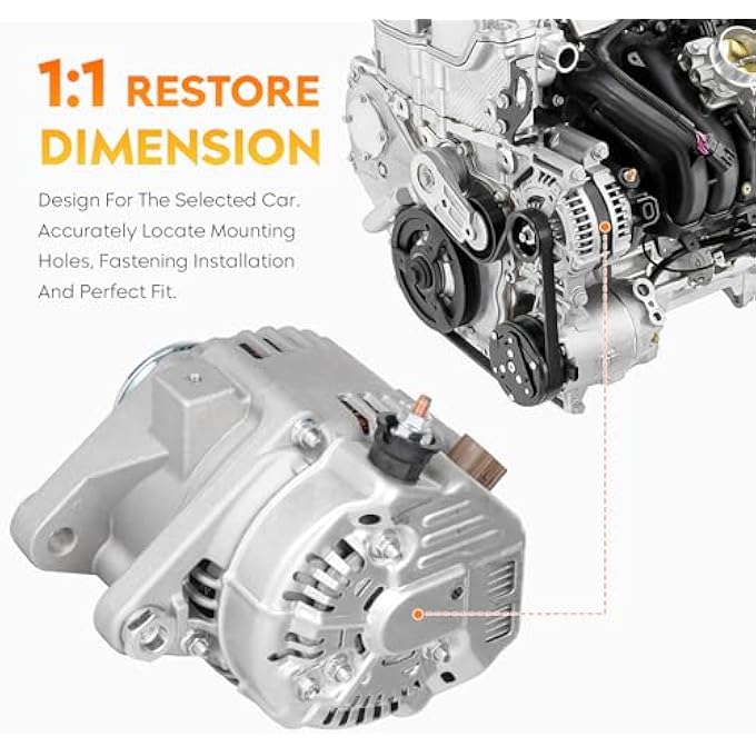 AEagle New Alternator for Toyota Camry & Solara 2.4L 2002-2003, RAV4 2.0L 2.4L 2001-2005 (Manual transmission), 334-1482 102211-2120 102211-2380 102211-2480 27060-0H010 400-52105 - Image 3