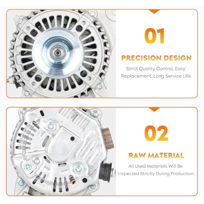 AEagle New Alternator for Toyota Camry & Solara 2.4L 2002-2003, RAV4 2.0L 2.4L 2001-2005 (Manual transmission), 334-1482 102211-2120 102211-2380 102211-2480 27060-0H010 400-52105 - Image 5