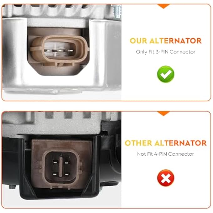 AEagle New Alternator for Toyota Camry & Solara 2.4L 2002-2003, RAV4 2.0L 2.4L 2001-2005 (Manual transmission), 334-1482 102211-2120 102211-2380 102211-2480 27060-0H010 400-52105 - Image 4