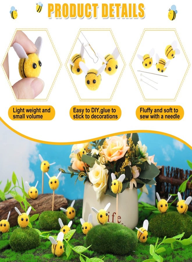 Yunsailing Felt Bees Bulk Craft Ball Bees Cute Plush Bees for Crafts DIY Baby Shower Gender Reveal Gift Bee Themed Party Decoration(100 Pcs) - Image 3