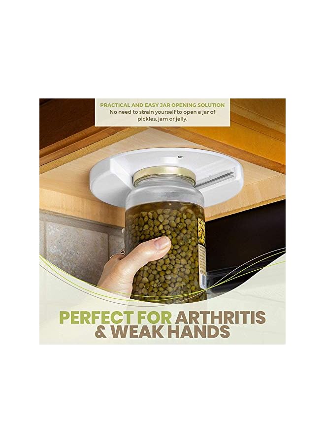 MEDca Cabinet Jar Opener - Undermount Lid Gripper Tool Easily Grip and Unscrew Multi-Sized Jars, Bottles and Containers - Ideal Kitchen Gadget for Weak Hands and Seniors with Arthritis - Image 2