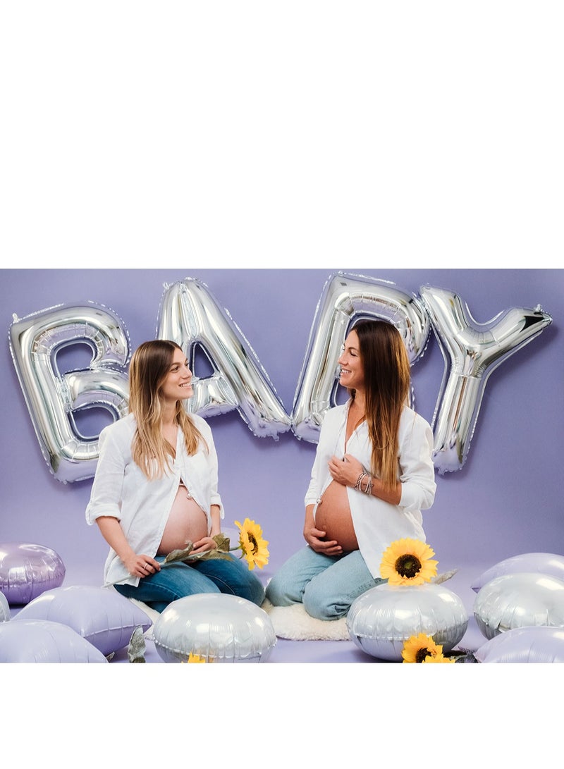 GRABO 40" Foil Balloon Letter W Silver - Image 3