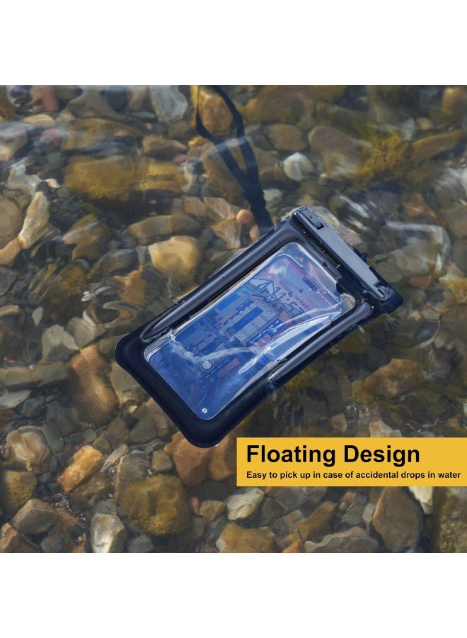 2 Pack Floating Airbag Waterproof Phone Bag Up To 7.3 Inches, Ipx8 Underwater Phone Case Dry Bag Suitable For Most Phones, Size 21.5cm * 11cm,Black - Image 2