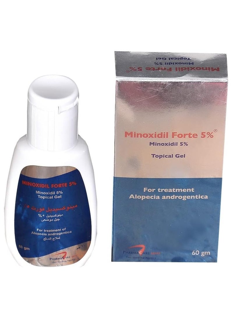 Minoxidil Forte 5% Topical Gel For Hair Loss And Hair Thinning Treatment 60grams