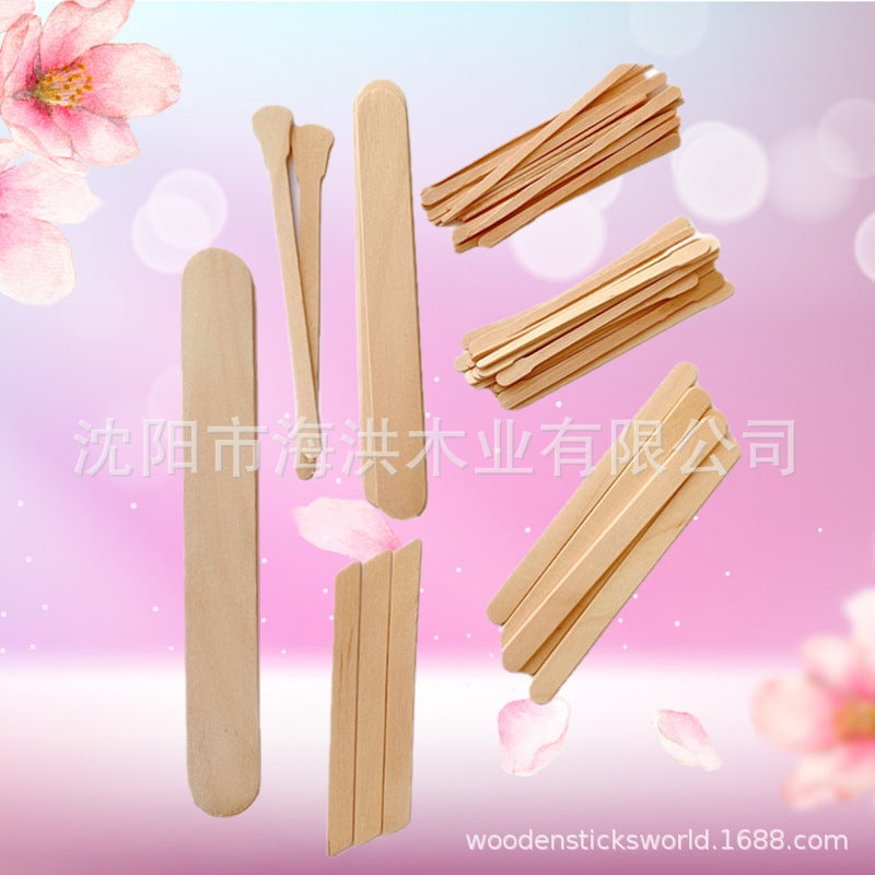 Supply Disposable Wooden Beeswax Wooden Stick Eyebrow Hair Removal Wax Paper Wax Coated Wooden Stick Wax Stick Eyebrow Sign Nose Hair Sign - Image 3