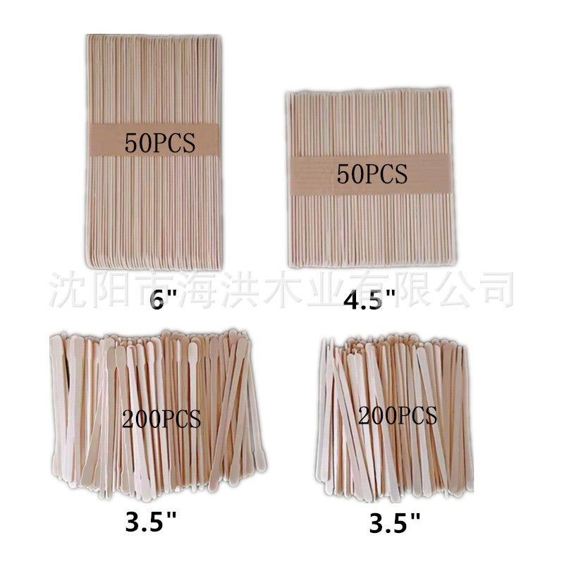 Supply Disposable Wooden Beeswax Wooden Stick Eyebrow Hair Removal Wax Paper Wax Coated Wooden Stick Wax Stick Eyebrow Sign Nose Hair Sign - Image 2