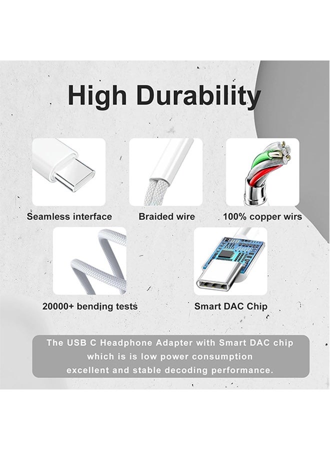 USB C to 3.5mm Audio Adapter 2 in 1 USBC to Headphone Jack Adapter with PD Fast Charging Dongle Cable Type C to Aux for iPhone 17 16 15, Galaxy - Image 5