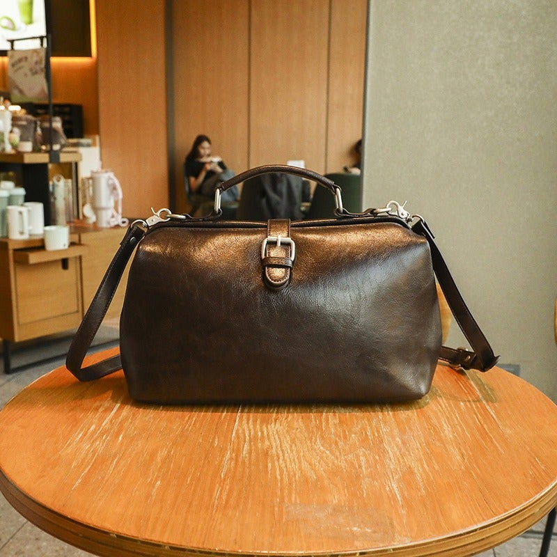 Women''s Bag and Style Doctor''s Bag 2025 Handbag Large Capacity Vintage Versatile Shoulder Crossbody Bag Large Capacity Doctor''s Bag - Image 4