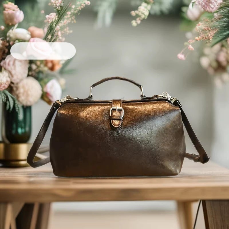 Women''s Bag and Style Doctor''s Bag 2025 Handbag Large Capacity Vintage Versatile Shoulder Crossbody Bag Large Capacity Doctor''s Bag - Image 2