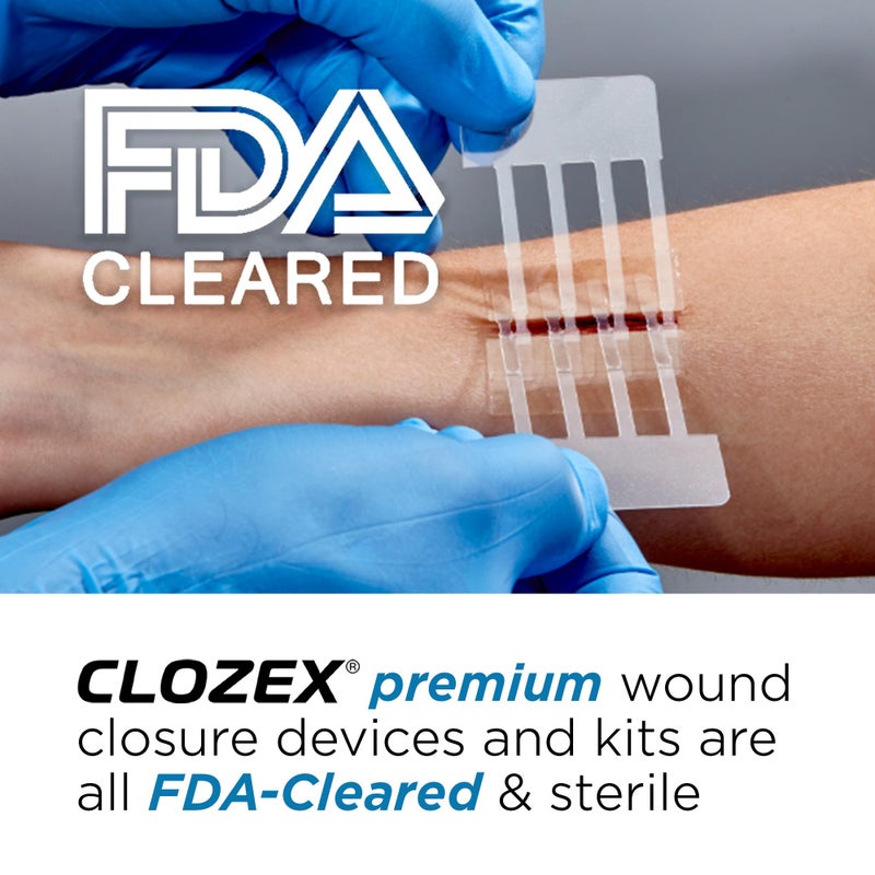 Clozex Emergency Laceration Kit - Repair Wounds Without Stitches, Skin Closure Device for a Wound Up to 1 1/2 Inches Length. Complete Kit to Clean, Close, & Cover Wounds - Image 3