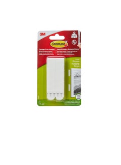 3M Command 17206-ES Picture and Frame Hanging Strips, Large, Holds 7.2 Kg. whole pack, white color. 4 pairs/pack, Heavy Duty, Decorate Damage-Free  - Image 1