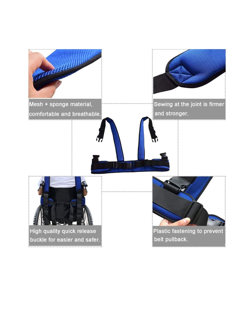 Wheelchair Seat Belt Torso Support Vest for Patient Elderly Disabled Adjustable Full Body Harness Prevent Tilting or Falling Keep User Upright Chest Waist Band with Easy Release Buckles - Image 4