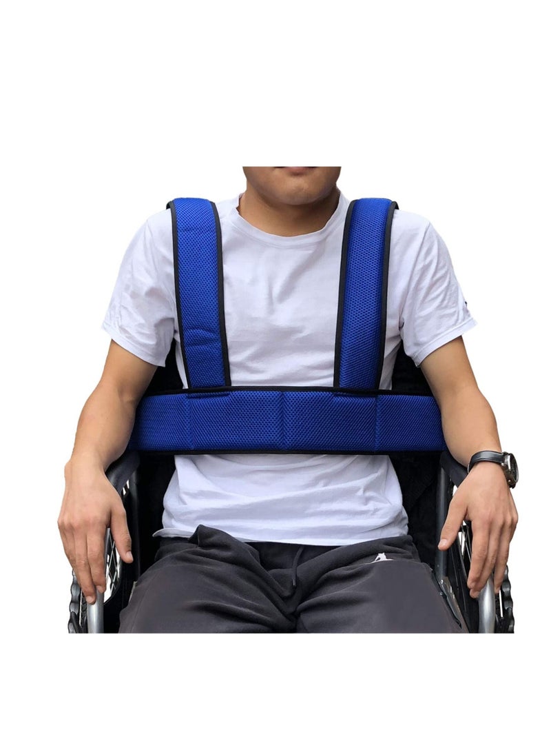 Wheelchair Seat Belt Torso Support Vest for Patient Elderly Disabled Adjustable Full Body Harness Prevent Tilting or Falling Keep User Upright Chest Waist Band with Easy Release Buckles - Image 1