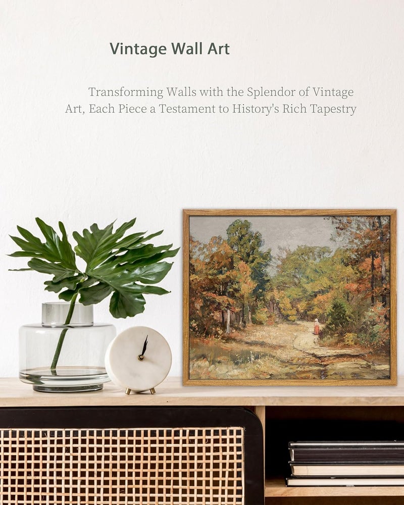 UPWOIGH Vintage Oil Painting Wall Art, Theodore Clement Steele 1910 - On the Road to Belmont, Nature Scenery Kitchen Bathroom Bedroom Decor 8X10in - Image 5