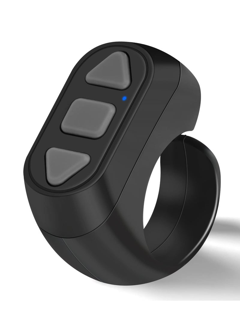 SYOSI Remote Control for TikTok, Kindle App Page Turner, Bluetooth Camera Video Recording, Tik Tok Scrolling Ring for Sending on iPhone, iPad, iOS, Android Camera Remote Shutter Selfie Button, Black. - Image 1