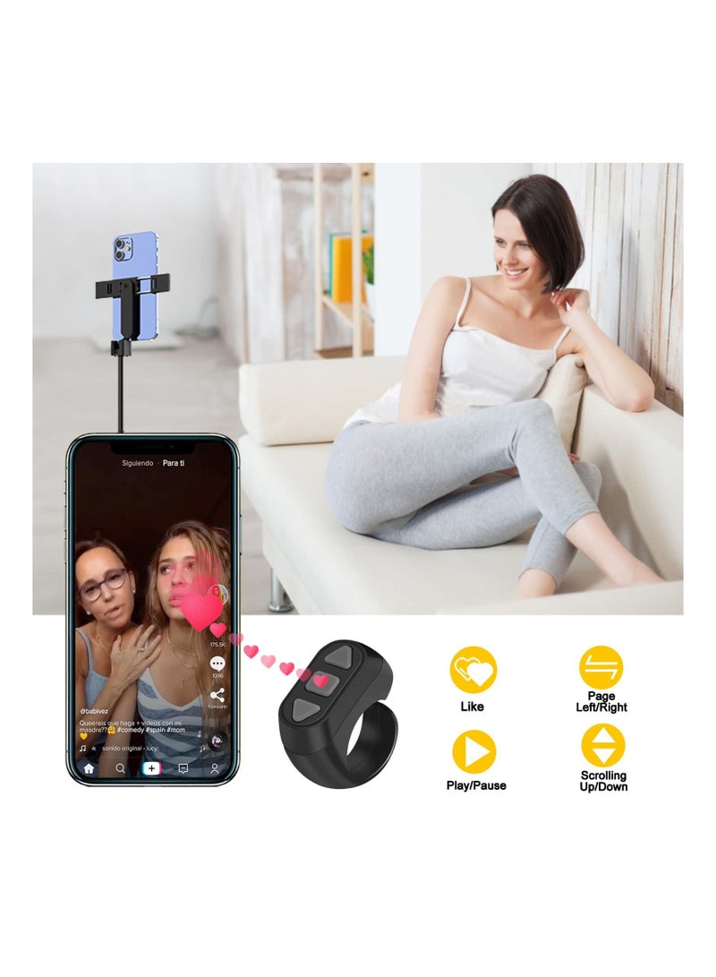 SYOSI Remote Control for TikTok, Kindle App Page Turner, Bluetooth Camera Video Recording, Tik Tok Scrolling Ring for Sending on iPhone, iPad, iOS, Android Camera Remote Shutter Selfie Button, Black. - Image 4
