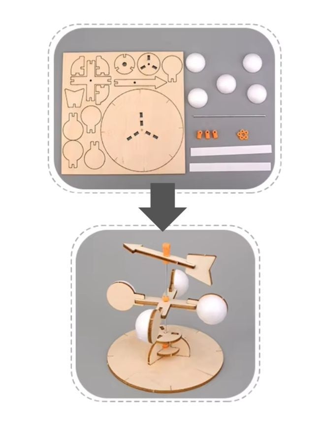 Fatio STEM Toy, Wooden Wind Vane, Montessori Toy, DIY 3D puzzle, eco-friendly, handmade, educational toy - Image 3