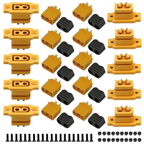 LINSYRC 10 Pairs XT60EF Connector Female Plug and XT60H Male Plug Adapter for RC FPV Lipo Battery RC Quadcopter - Image 1