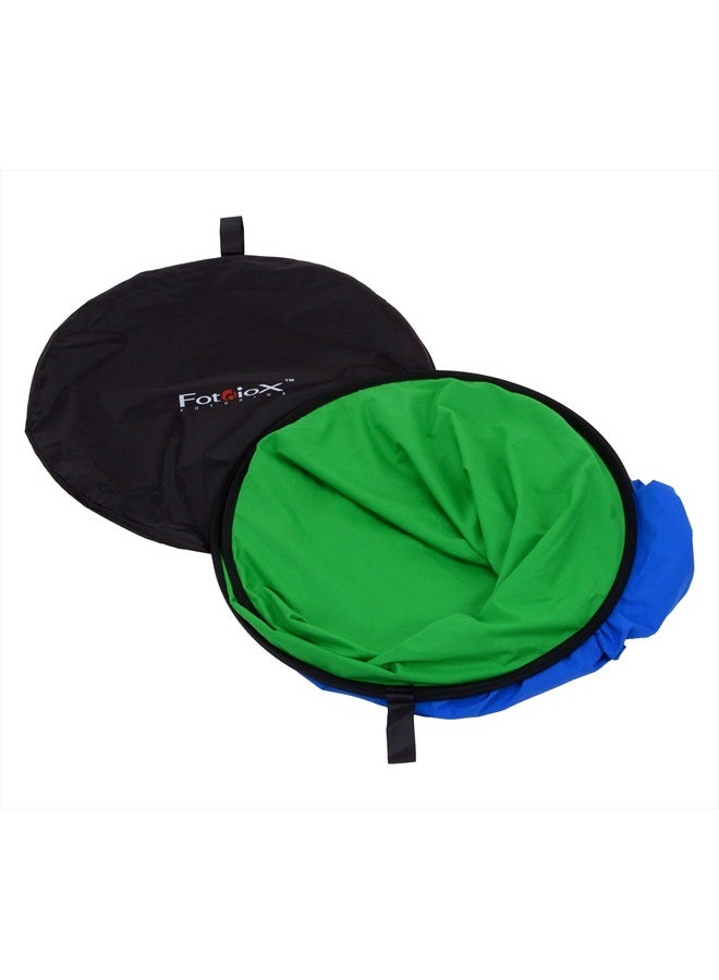 Fotodiox خلفية قابلة للطي برو - 5x7' خلفية كرومكي خضراء/زرقاء 2 في 1 - Image 2