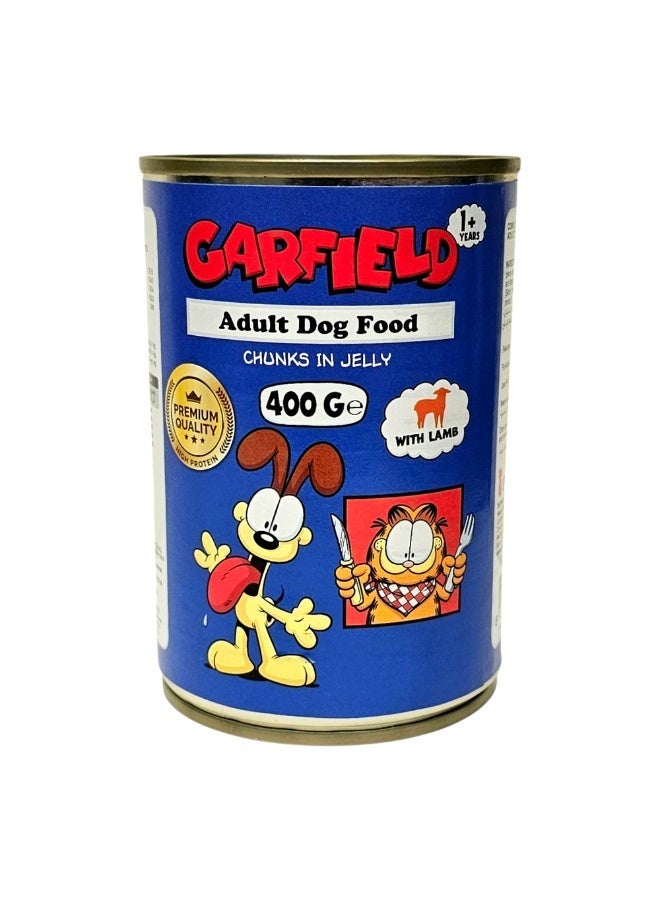 Garfield | Wet Dog Food for Adult Dogs Lamb Flavor 400g × 12 Pcs| Protein Rich Formula for Energy & Vitality | Easy to Digest | Balanced Daily Nutrition | Suitable for All Adult Dog Breeds - Image 2