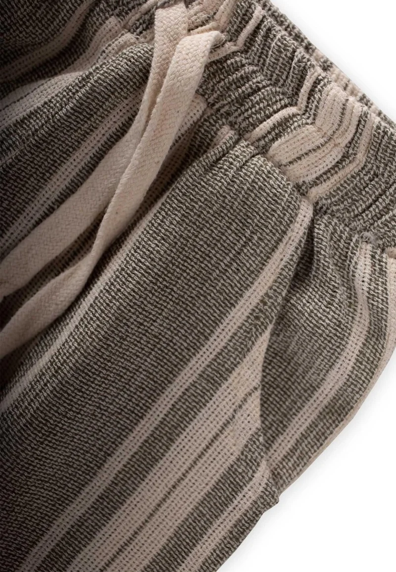 Cigit Cigit Textured Striped Capri 2-10 Years Green Striped