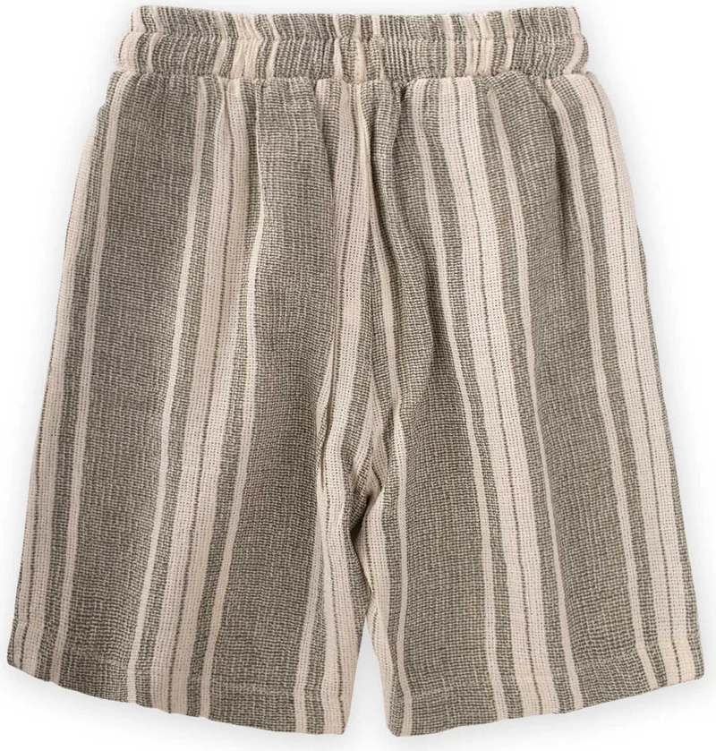 Cigit Cigit Textured Striped Capri 2-10 Years Green Striped