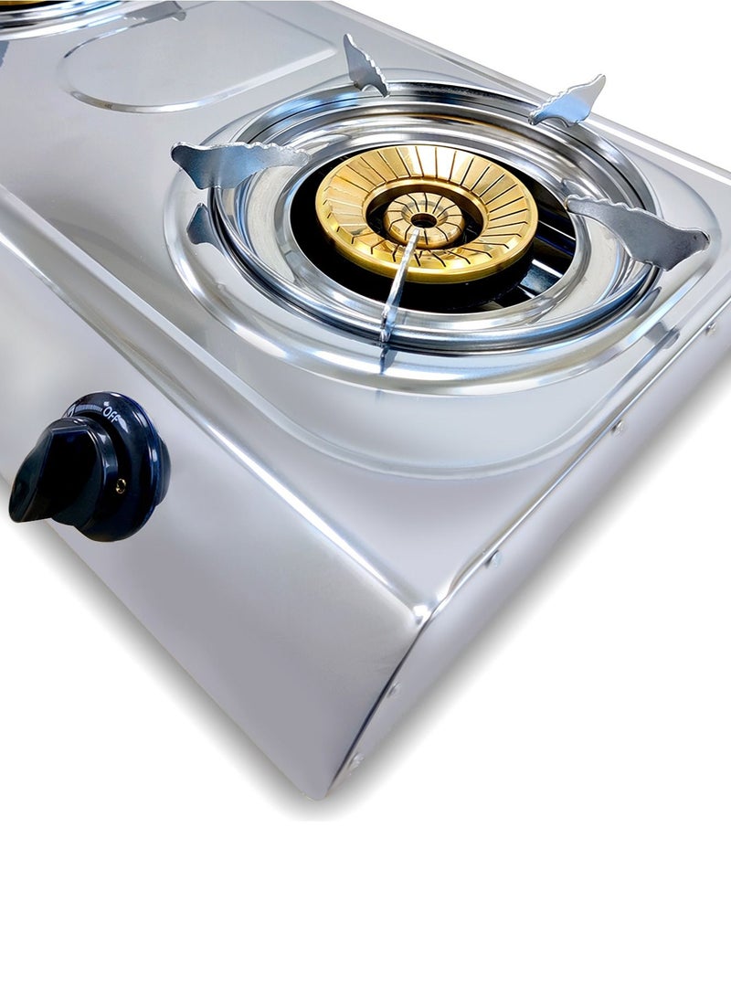 Avion Double Burner Gas Stove |Durable Brass Burner Cap | Auto Ignition - Image 4