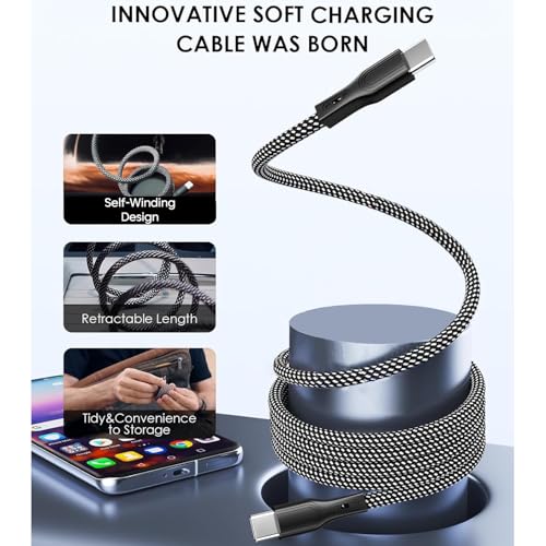 Sounce Type-C to Type-C 65W Ultra-Fast Charging & Sync Cable 3.1A Data Transfer Durable Nylon Braided USB C to USB-C Cord for Smartphones, Tablets, MacBooks & Devices 1 Meter (Black) - Image 3