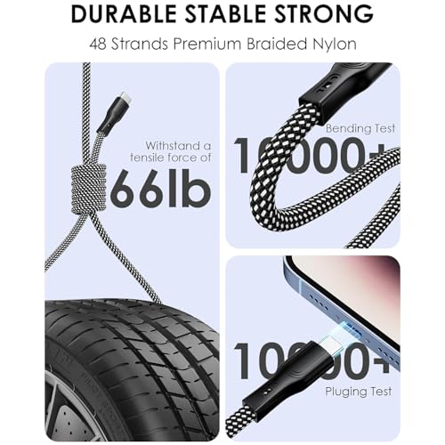 Sounce Type-C to Type-C 65W Ultra-Fast Charging & Sync Cable 3.1A Data Transfer Durable Nylon Braided USB C to USB-C Cord for Smartphones, Tablets, MacBooks & Devices 1 Meter (Black) - Image 5