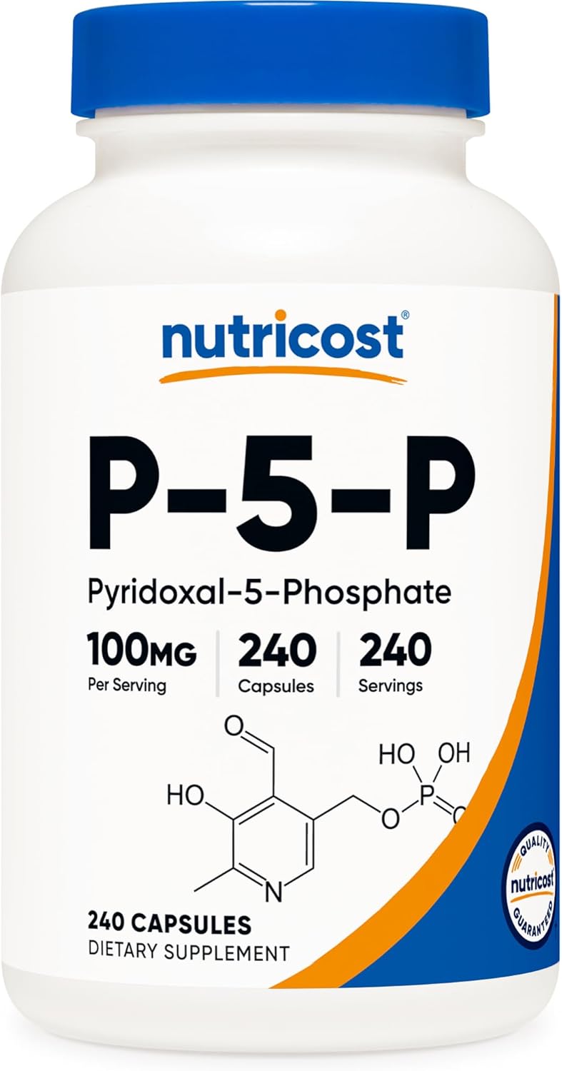 Nutricost P5P Vitamin B6 Supplement 100mg 240 Capsules Pyridoxal5Phosphate  Vegetarian Friendly NonGMO Gluten Free - Image 1