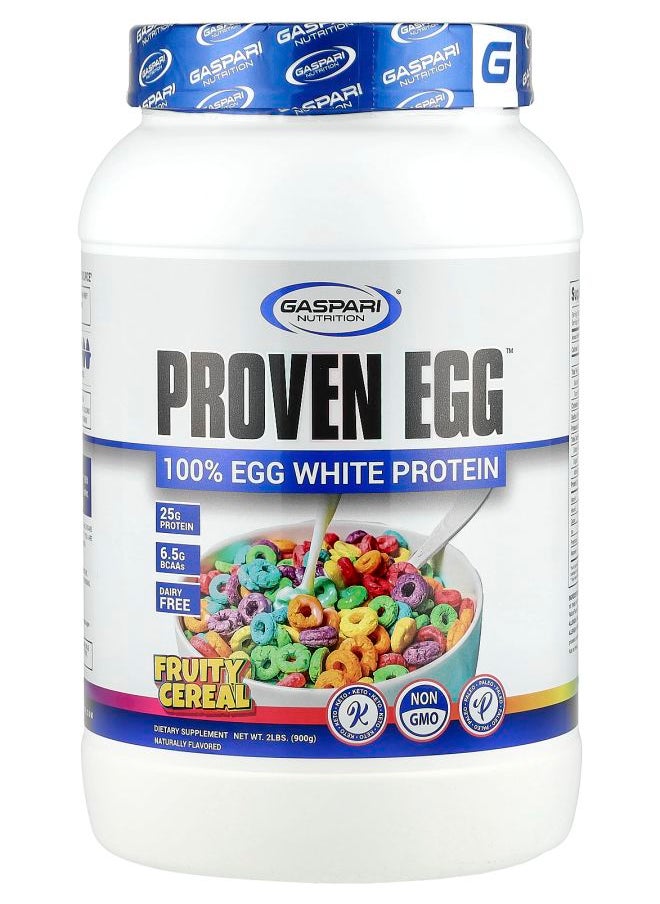 Gaspari Nutrition Proven Egg™ 100% Egg White Protein Fruity Cereal 2 lbs (900 g) 