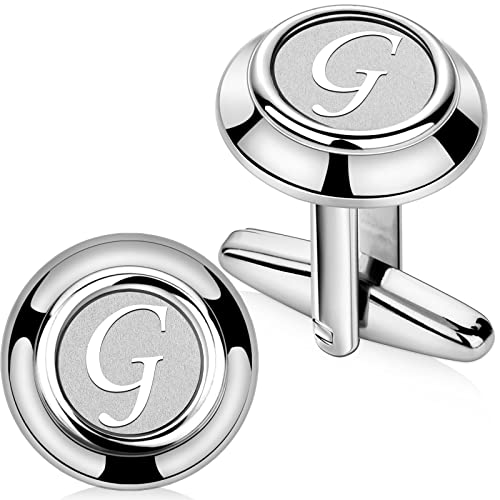 AMITER 26 Letters Cufflinks for Men, Initial Cuff Links Tuxedo Shirt Studs for Business, Wedding, Anniversary - Image 1