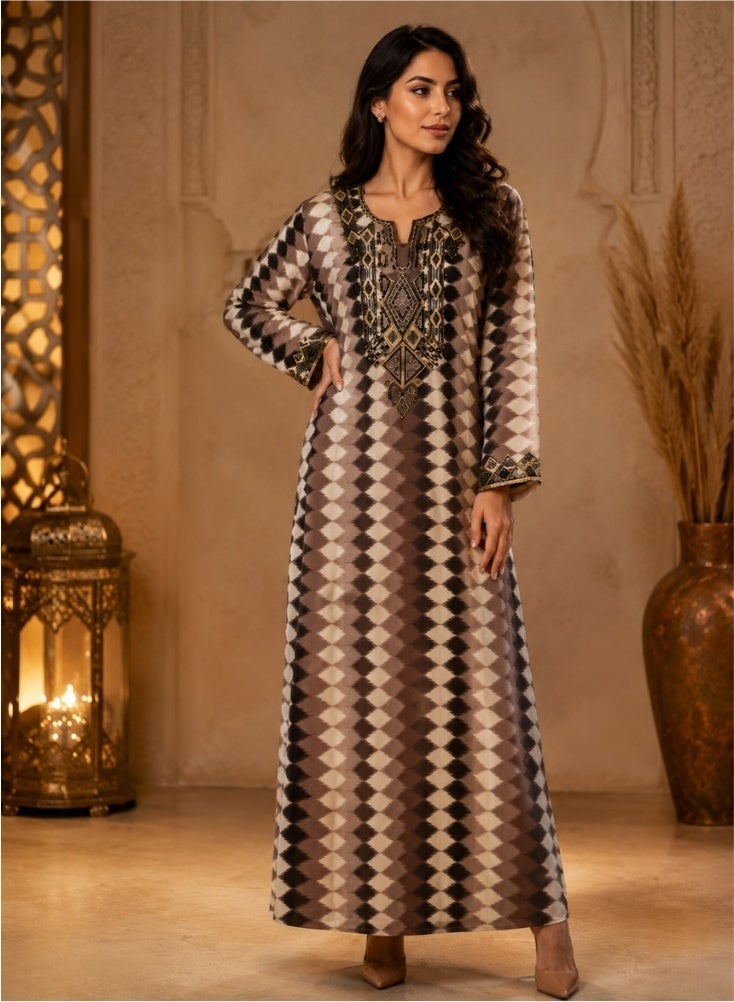Comfort Jalabiya with Intricate Embroidery for Women - Image 1