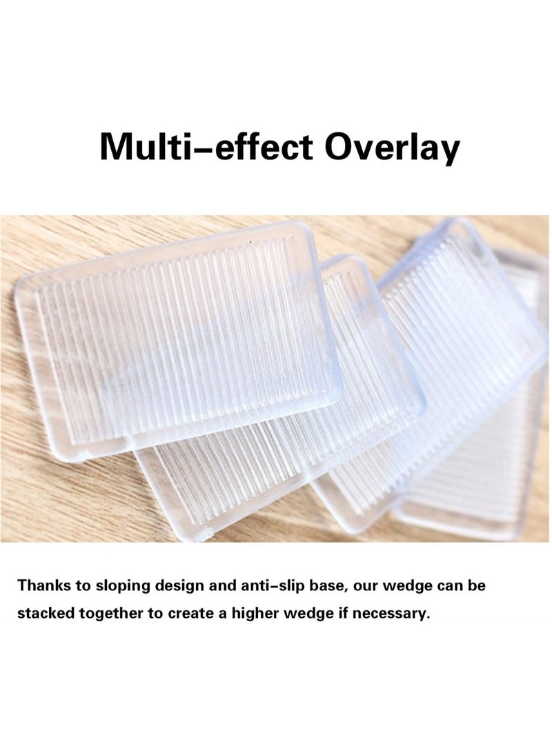 SYOSI Clear Shims, 8 Pcs Rubbery Level Wedge for Home Improvement, Have Extreme Weight Capacity, Perfect for Fixing Wobbly Furniture - Image 3