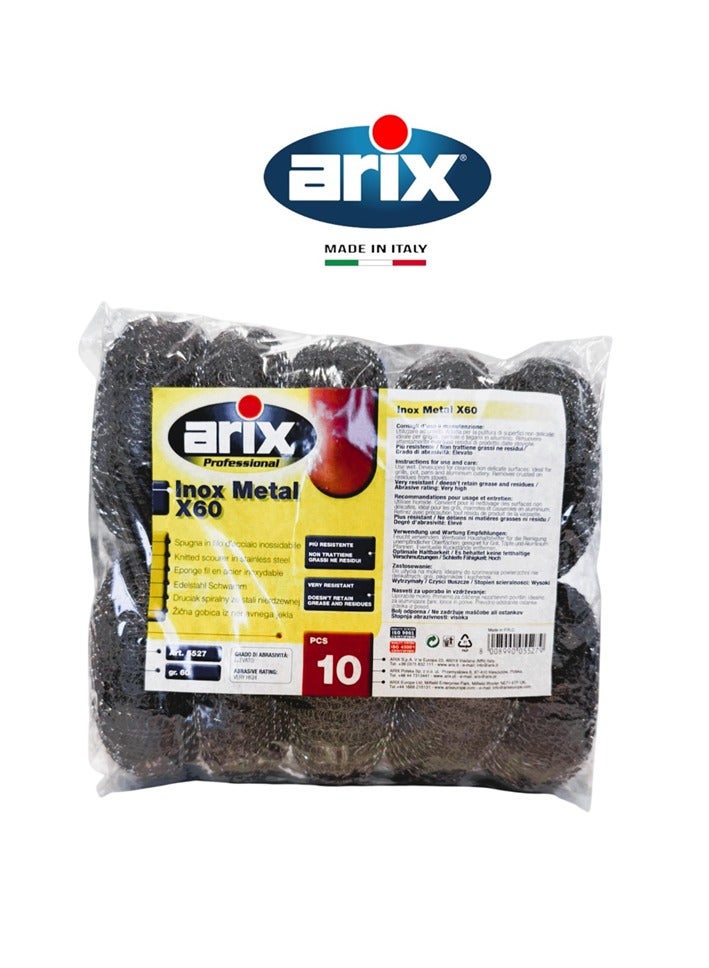 Arix Professional Inox Metal X60 Stainless Steel Knitted Scourer – Heavy-Duty Cleaning - Image 1