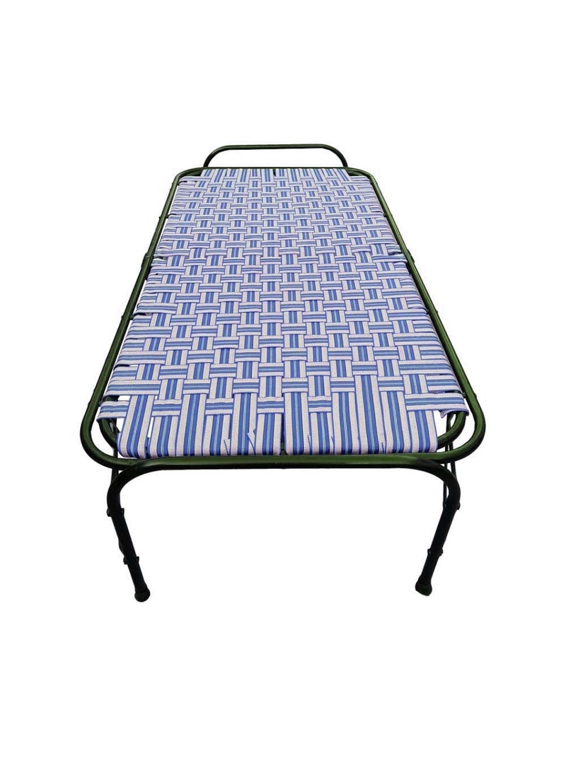 AARAM CHARPAI UDYOG AARAM CHARPAI UDYOG Double Pipe Folding Bed For Sleeping Double Size A1 Niwar 6 Leg Support Unique Design Heavy Duty Metal Frame Portable Multipurpose Lightweight Multicolor 39X72 