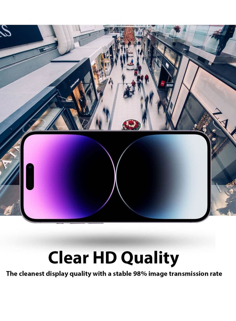 BORTONY Tempered Glass Screen Protector (14 Pro Max) Film Full Coverage Edge to Edge Case Friendly 9D Screen Protector For Apple iPhone 14 Pro Max 6.7'' Clear/BLACK - Image 2