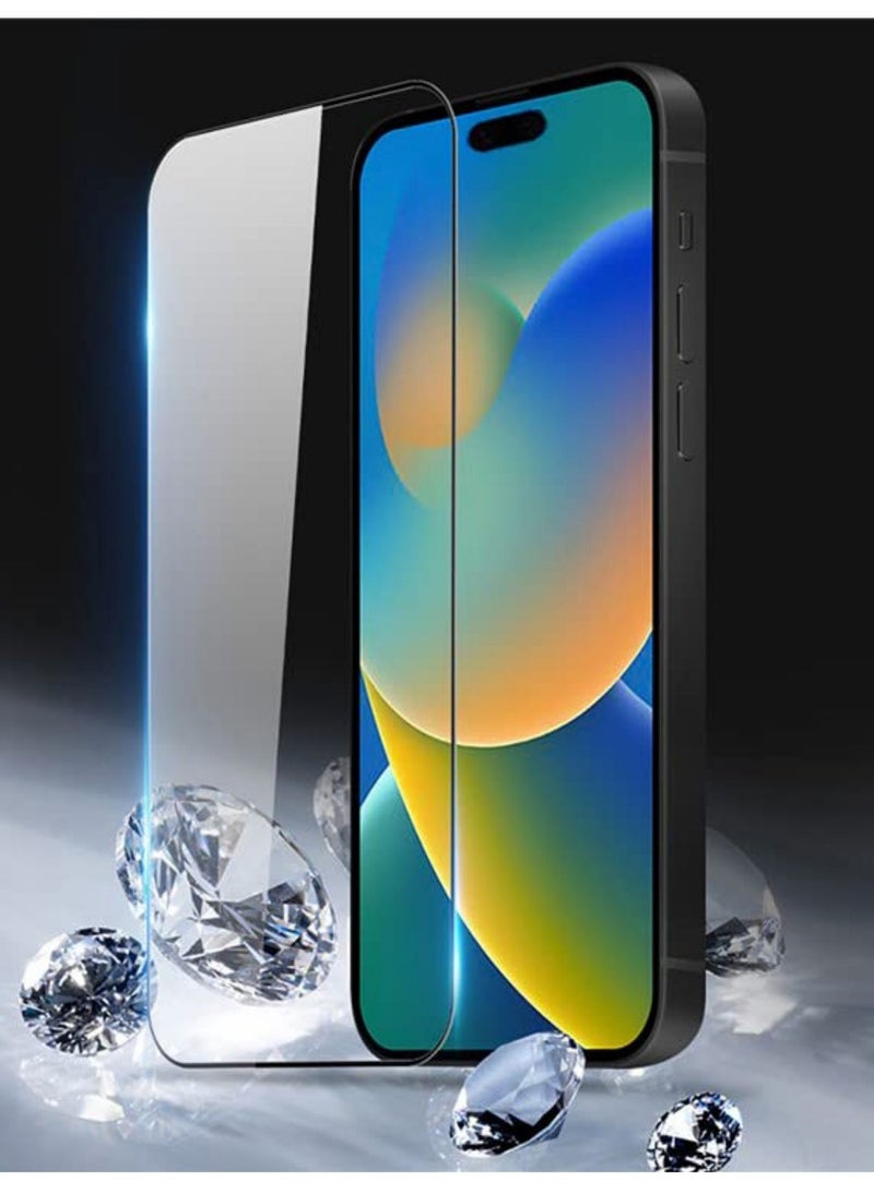 BORTONY Tempered Glass Screen Protector (14 Pro Max) Film Full Coverage Edge to Edge Case Friendly 9D Screen Protector For Apple iPhone 14 Pro Max 6.7'' Clear/BLACK - Image 3