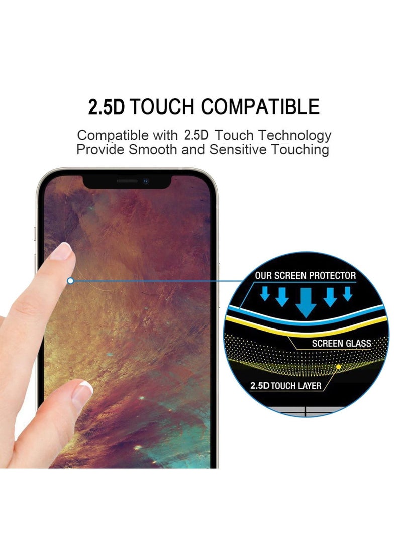 BORTONY Tempered Glass Screen Protector (14 Pro Max) Film Full Coverage Edge to Edge Case Friendly 9D Screen Protector For Apple iPhone 14 Pro Max 6.7'' Clear/BLACK - Image 4