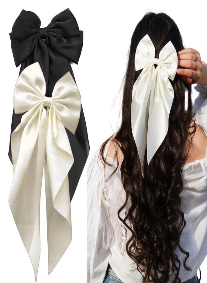 PRITASHA Hair Bows For Women, Bow Clips For Women - Barette Hair Clip - Hair Bow Clips for Women and Girls, Cute Hair Accessories For Girls (PACK OF 3(RED,WHITE,BLACK)) - Image 2