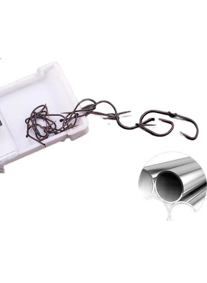 Simago New Guandong Improved Yizu Yiseni Fish Hook, Barbedless Sleeve Hook, Ultra-Light Ultra-Hard Titanium Alloy, Amber Flame Color Black Pit Carp 0.8 Size - Image 3