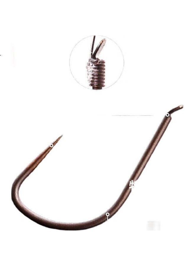 Simago New Guandong Improved Yizu Yiseni Fish Hook, Barbedless Sleeve Hook, Ultra-Light Ultra-Hard Titanium Alloy, Amber Flame Color Black Pit Carp 0.8 Size - Image 2