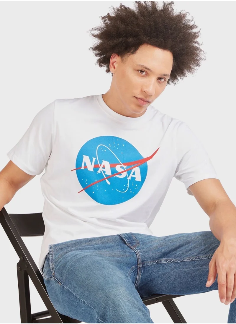 اس بي كاركترز Nasa Print Crew Neck T-Shirt