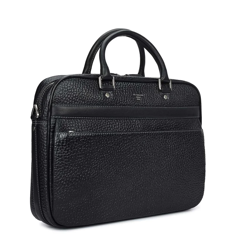 Da Milano  Bub Leather Laptop Bag - Black  | Best Price UAE