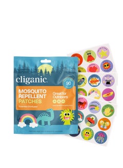Cliganic Cliganic Mosquito Repellent Stickers (90 Pack) - Positive Vibes Patches for Kids, Natural DEET-Free, Essential Oil Infused  - Image 1